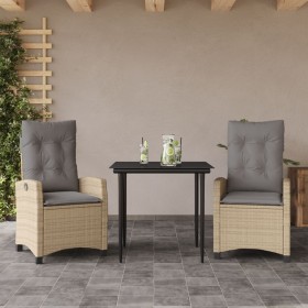 Set comedor de jardín 3 pzas con cojines ratán sintético beige de , Conjuntos de jardín - Ref: Foro24-3212822, Precio: 347,99...