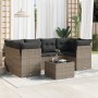 7-piece garden sofa set with gray PE rattan cushions by , Garden sets - Ref: Foro24-3249109, Price: 471,02 €, Discount: %