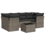 7-piece garden sofa set with gray PE rattan cushions by , Garden sets - Ref: Foro24-3249109, Price: 471,02 €, Discount: %