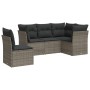 Gartensofa-Set mit Kissen, 5-teilig, graues synthetisches Rattan von , Gartensets - Ref: Foro24-3249479, Preis: 321,99 €, Rab...