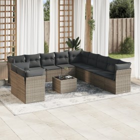 12-teiliges Gartensofa-Set mit grauen synthetischen Rattankissen von , Gartensets - Ref: Foro24-3249729, Preis: 826,87 €, Rab...