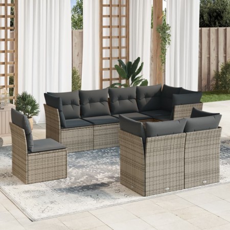 8-piece garden sofa set and gray synthetic rattan cushions by , Garden sets - Ref: Foro24-3249769, Price: 531,58 €, Discount: %