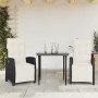 3-piece garden dining set with black synthetic rattan cushions by , Garden sets - Ref: Foro24-3212946, Price: 314,87 €, Disco...