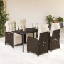 Set comedor de jardín 5 piezas y cojines ratán sintético marrón de , Conjuntos de jardín - Ref: Foro24-3212984, Precio: 779,9...