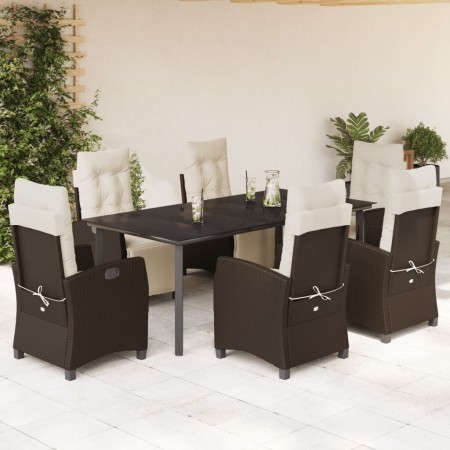 7-piece garden dining set with brown synthetic rattan cushions by , Garden sets - Ref: Foro24-3212986, Price: 1,00 €, Discoun...