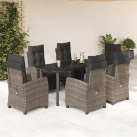 Garden dining set 7 pieces and gray synthetic rattan cushions by , Garden sets - Ref: Foro24-3212999, Price: 1,00 €, Discount: %