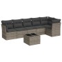 7-piece garden sofa set with gray PE rattan cushions by , Garden sets - Ref: Foro24-3249509, Price: 444,57 €, Discount: %