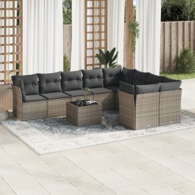 Set de sofás de jardín 10 pzas con cojines ratán sintético gris de , Conjuntos de jardín - Ref: Foro24-3250019, Precio: 608,1...