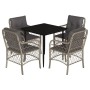 Garden dining set 5 pieces with light gray synthetic rattan cushions by , Garden sets - Ref: Foro24-3212167, Price: 469,43 €,...