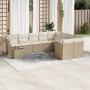 Gartensofa-Set mit beigen Kissen, 10-teilig, synthetisches Rattan von , Gartensets - Ref: Foro24-3250027, Preis: 774,29 €, Ra...