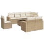 9-teiliges Gartensofa-Set mit beigen synthetischen Rattankissen von , Modulare Sofas für den Außenbereich - Ref: Foro24-32515...