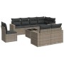 9-teiliges Gartenmöbel-Set und graue synthetische Rattankissen von , Modulare Sofas für den Außenbereich - Ref: Foro24-325158...