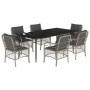 Garden dining set 7 pieces and light gray synthetic rattan cushions by , Garden sets - Ref: Foro24-3212171, Price: 755,99 €, ...