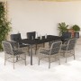 Garden dining set 7 pieces and light gray synthetic rattan cushions by , Garden sets - Ref: Foro24-3212178, Price: 783,99 €, ...