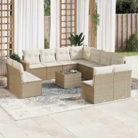 12-teiliges Gartensofa-Set und braune synthetische Rattankissen von , Modulare Sofas für den Außenbereich - Ref: Foro24-32514...