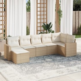 7-piece garden sofa set and beige synthetic rattan cushions by , Modular outdoor sofas - Ref: Foro24-3251615, Price: 548,99 €...