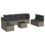 Set de muebles de jardín 9 pzas y cojines ratán sintético gris de , Conjuntos de jardín - Ref: Foro24-3249299, Precio: 531,06...