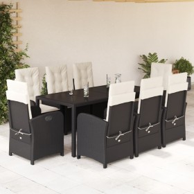 Set de comedor de jardín 9 pzas y cojines ratán sintético negro de , Conjuntos de jardín - Ref: Foro24-3212202, Precio: 1,00 ...