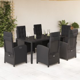 7-piece garden dining set and black synthetic rattan cushions by , Garden sets - Ref: Foro24-3212209, Price: 1,00 €, Discount: %