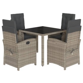 5-piece garden dining set with gray synthetic rattan cushions by , Garden sets - Ref: Foro24-3212214, Price: 686,99 €, Discou...