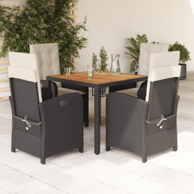 Set de muebles jardín 5 pzas con cojines ratán sintético negro de , Conjuntos de jardín - Ref: Foro24-3212223, Precio: 625,98...