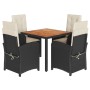 Set de muebles jardín 5 pzas con cojines ratán sintético negro de , Conjuntos de jardín - Ref: Foro24-3212223, Precio: 625,98...