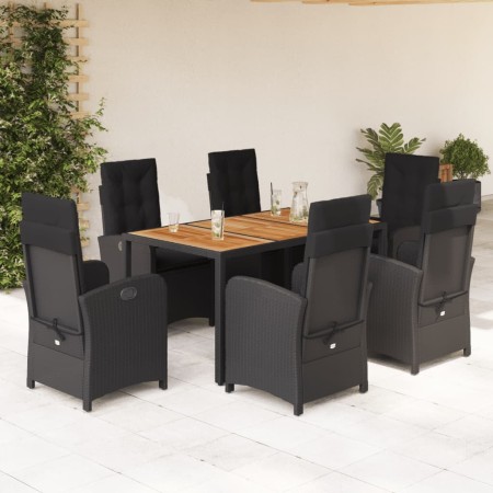 7-teiliges Garten-Essset und schwarze Kissen aus synthetischem Rattan von , Gartensets - Ref: Foro24-3212235, Preis: 985,68 €...