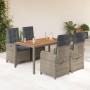 Set comedor de jardín 5 piezas con cojines ratán sintético gris de , Conjuntos de jardín - Ref: Foro24-3212242, Precio: 774,9...