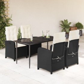 5-teiliges Gartenmöbel-Set mit schwarzen synthetischen Rattankissen von , Gartensets - Ref: Foro24-3212294, Preis: 589,99 €, ...