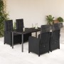 Set de muebles jardín 5 pzas con cojines ratán sintético negro de , Conjuntos de jardín - Ref: Foro24-3212324, Precio: 725,13...