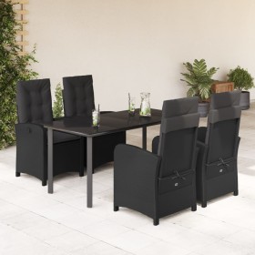 Set de muebles jardín 5 pzas con cojines ratán sintético negro de , Conjuntos de jardín - Ref: Foro24-3212324, Precio: 720,99...