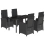 Set de muebles jardín 5 pzas con cojines ratán sintético negro de , Conjuntos de jardín - Ref: Foro24-3212324, Precio: 725,13...