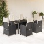 Set de comedor de jardín 7 pzas y cojines ratán sintético negro de , Conjuntos de jardín - Ref: Foro24-3212305, Precio: 837,6...