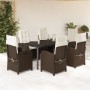 7-piece garden dining set with brown synthetic rattan cushions by , Garden sets - Ref: Foro24-3212345, Price: 978,44 €, Disco...