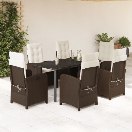 Set comedor de jardín 7 pzas con cojines ratán sintético marrón de , Conjuntos de jardín - Ref: Foro24-3212345, Precio: 978,4...