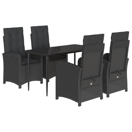 Set de muebles jardín 5 pzas con cojines ratán sintético negro de , Conjuntos de jardín - Ref: Foro24-3212313, Precio: 668,27...