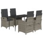 5-piece garden dining set with gray synthetic rattan cushions by , Garden sets - Ref: Foro24-3212353, Price: 749,11 €, Discou...