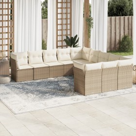 11-teiliges Gartensofa-Set mit beigen synthetischen Rattankissen von , Gartensets - Ref: Foro24-3250247, Preis: 847,53 €, Rab...