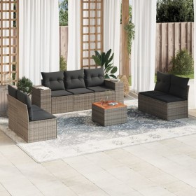 Set de sofás de jardín 8 pzas y cojines ratán sintético gris de , Conjuntos de jardín - Ref: Foro24-3257733, Precio: 497,99 €...