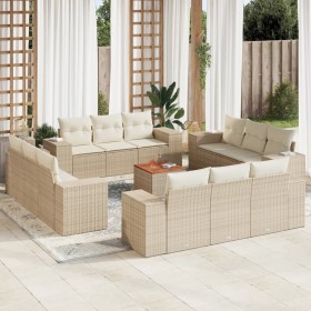 Set sofás de jardín con cojines 13 pzas ratán sintético beige de , Conjuntos de jardín - Ref: Foro24-3257710, Precio: 1,00 €,...