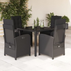 Set de muebles jardín 5 pzas con cojines ratán sintético negro de , Conjuntos de jardín - Ref: Foro24-3212457, Precio: 626,99...