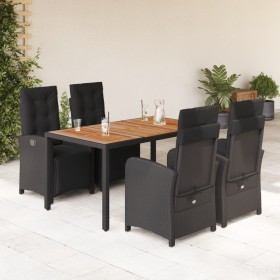 5-teiliges Gartenmöbel-Set mit schwarzen synthetischen Rattankissen von , Gartensets - Ref: Foro24-3212476, Preis: 776,99 €, ...