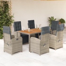 Garden dining set 7 pieces and gray synthetic rattan cushions by , Garden sets - Ref: Foro24-3212483, Price: 1,00 €, Discount: %