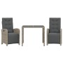 Garden chairs and table with cushions 3 pieces gray PE rattan by , Garden sets - Ref: Foro24-3212462, Price: 380,61 €, Discou...