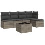 6-piece garden furniture set and gray synthetic rattan cushions by , Garden sets - Ref: Foro24-3249369, Price: 347,04 €, Disc...