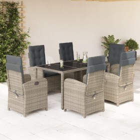 Garden dining set 7 pieces and gray synthetic rattan cushions by , Garden sets - Ref: Foro24-3212216, Price: 1,00 €, Discount: %