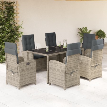 Garden dining set 7 pieces and gray synthetic rattan cushions by , Garden sets - Ref: Foro24-3212216, Price: 1,00 €, Discount: %