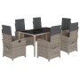 Set comedor jardín 7 pzas y cojines ratán sintético gris de , Conjuntos de jardín - Ref: Foro24-3212216, Precio: 1,00 €, Desc...