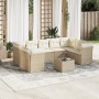 Garden sofa set with beige cushions 10 pieces synthetic rattan by , Garden sets - Ref: Foro24-3249977, Price: 771,22 €, Disco...