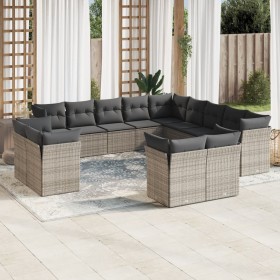 Gartensofa-Set mit Kissen, 13-teilig, graues synthetisches Rattan von , Gartensets - Ref: Foro24-3250389, Preis: 858,99 €, Ra...